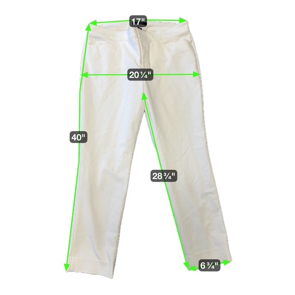 Chaps Women's White Straight Leg Cropped Pants Size 14 - Picture 2 of 7
